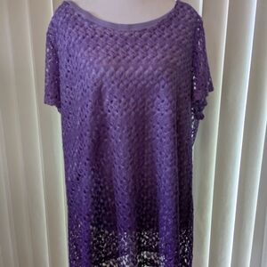 Purple Crochet Knit Top
